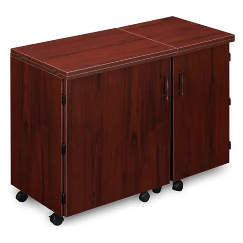 Compact Sewing Machine & Serger Cabinet in Mahogany