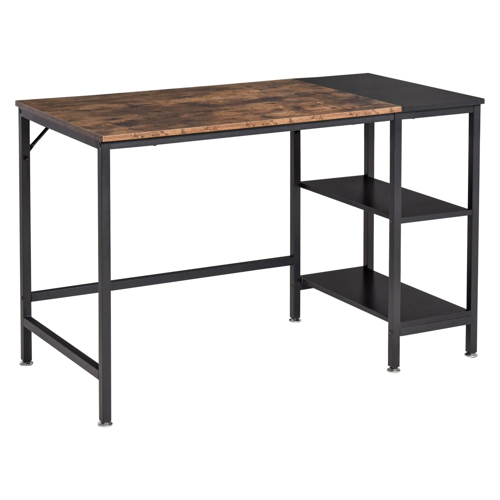 Computer Desk, Home Office Desk for Study, Writing with 2 Storage Shelves on Left or Right, Steel Frame, Frame