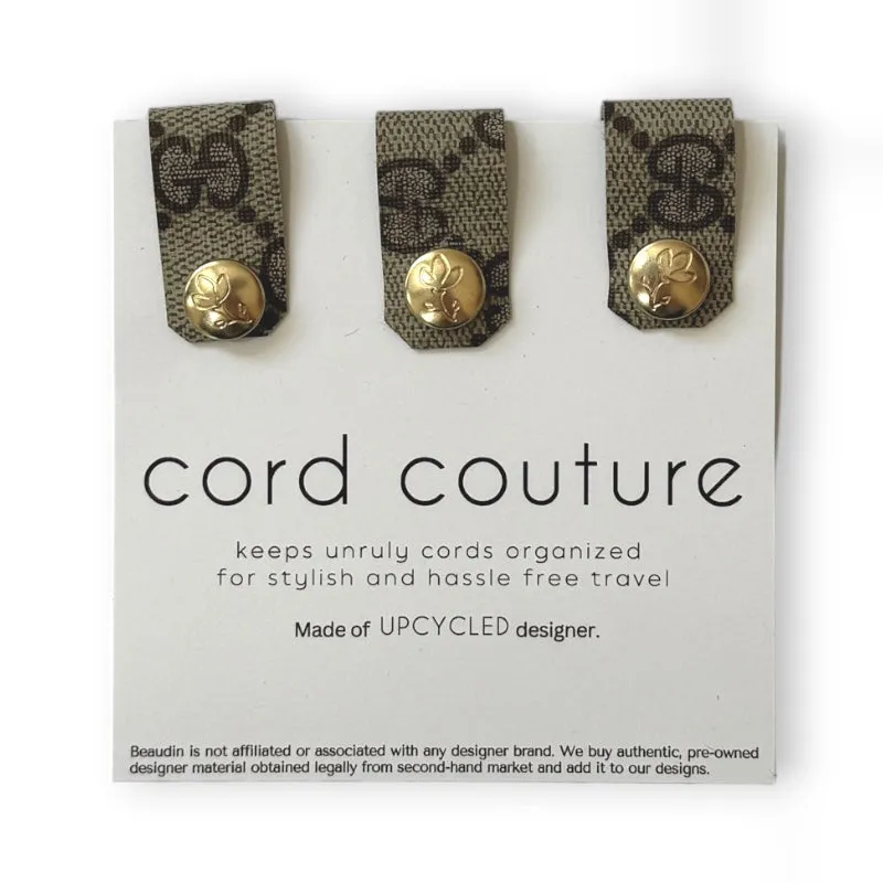 Cord Couture Organizer In Upcycled LV, GG | Set of 3