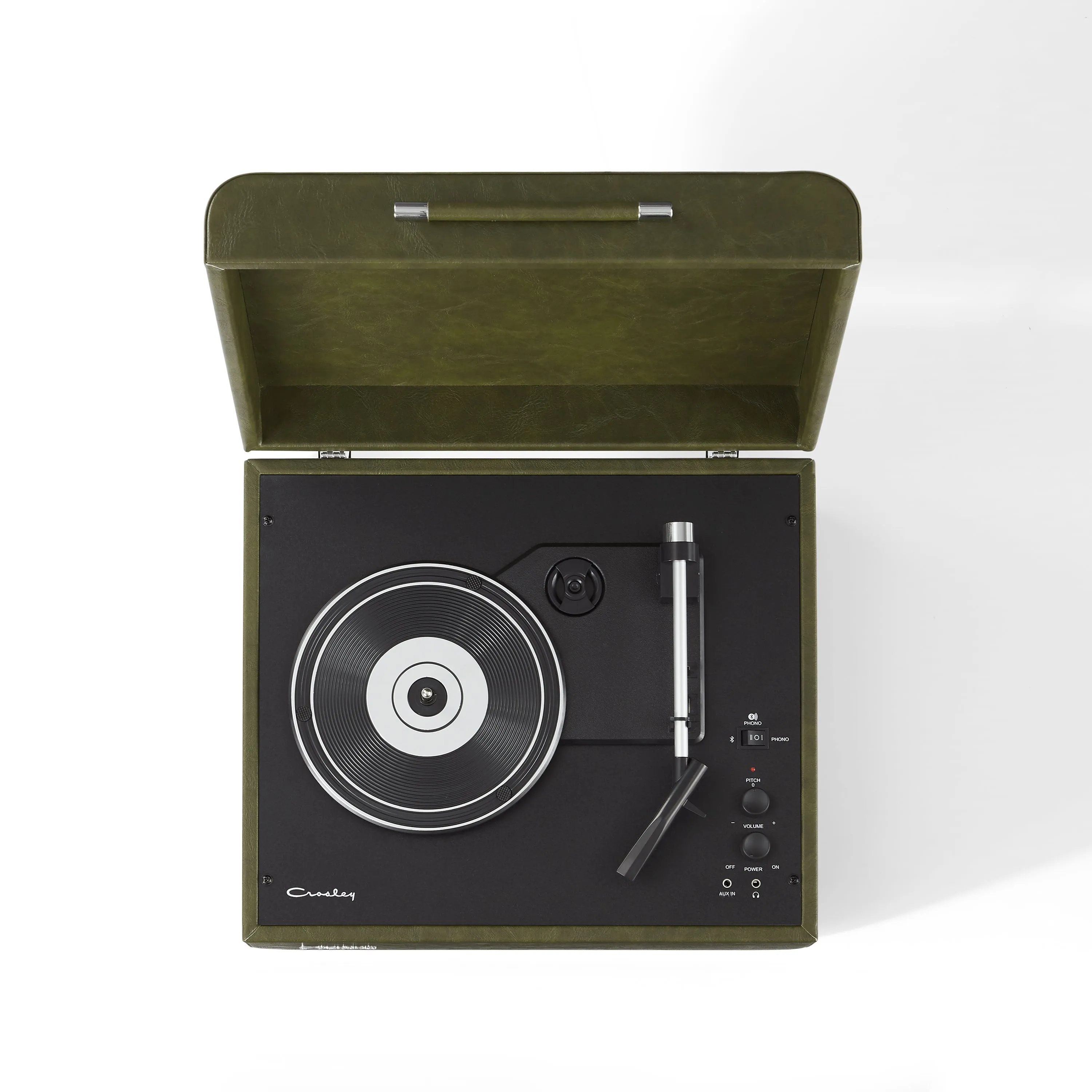 Crosley Mercury Turntable - Green   Bundled Majority D40 Bluetooth Speakers - Black
