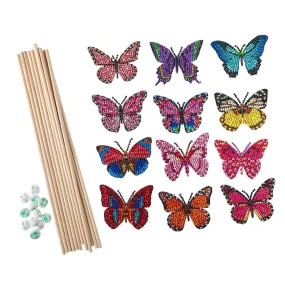 Crystal Art Butterfly Stick Set of 12