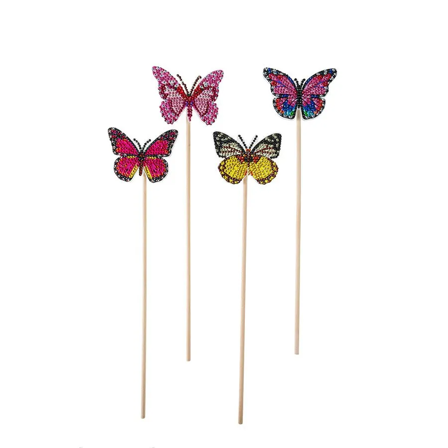 Crystal Art Butterfly Stick Set of 12