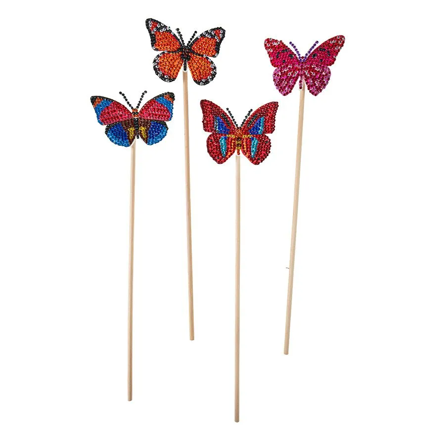 Crystal Art Butterfly Stick Set of 12