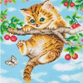 Crystal Art Cherry Kitten Medium