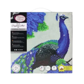 Crystal Art Medium Framed Kit Flowering Peacock