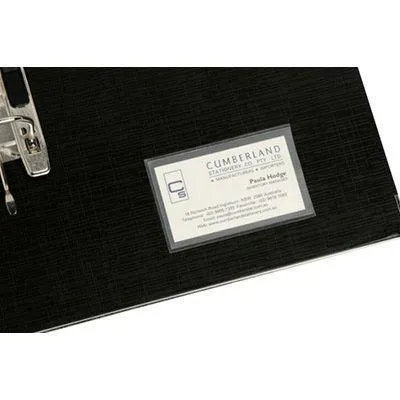 Cumberland Business Card Pocket Self Adhesive Side Open 65 X 100Mm Clear Pack 10