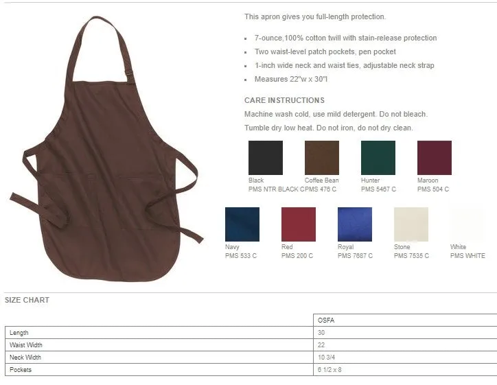 Custom Colors Monogrammed Aprons