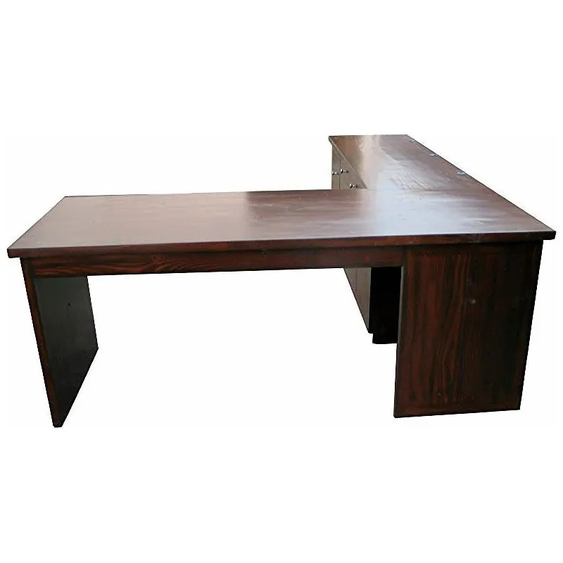 Custom L Shaped Reclaimed Wood Home Office Desk