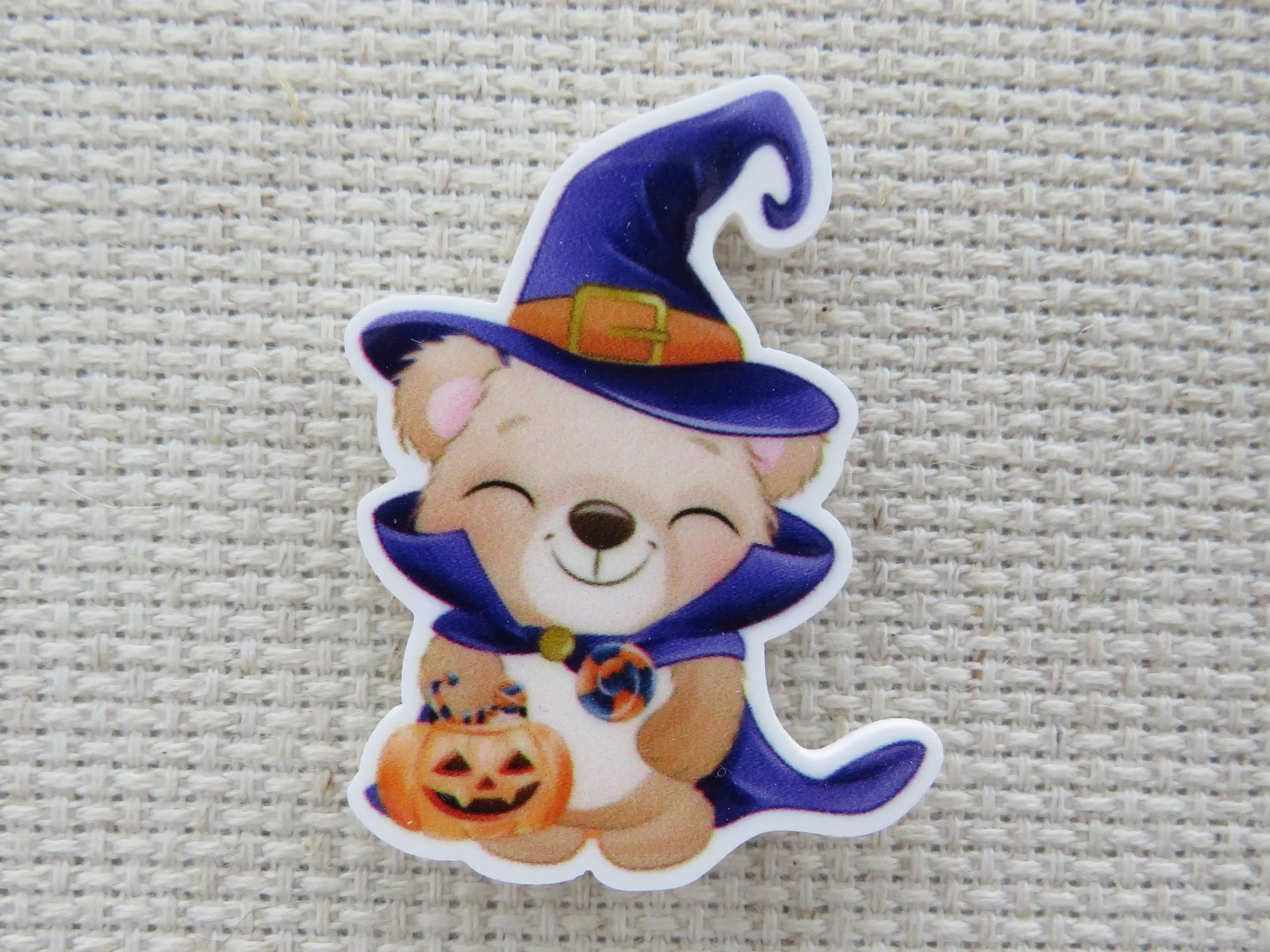 Cute Bear Dressed as a Witch Needle Minder, Cover Minder, Magnet