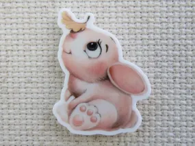 Cute Bunny with a Single Leaf Needle Minder, Cover Minder, Magnet