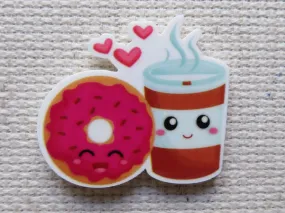 Donut and Coffee Needle Minder, Cover Minder, Magnet LAST ONE!