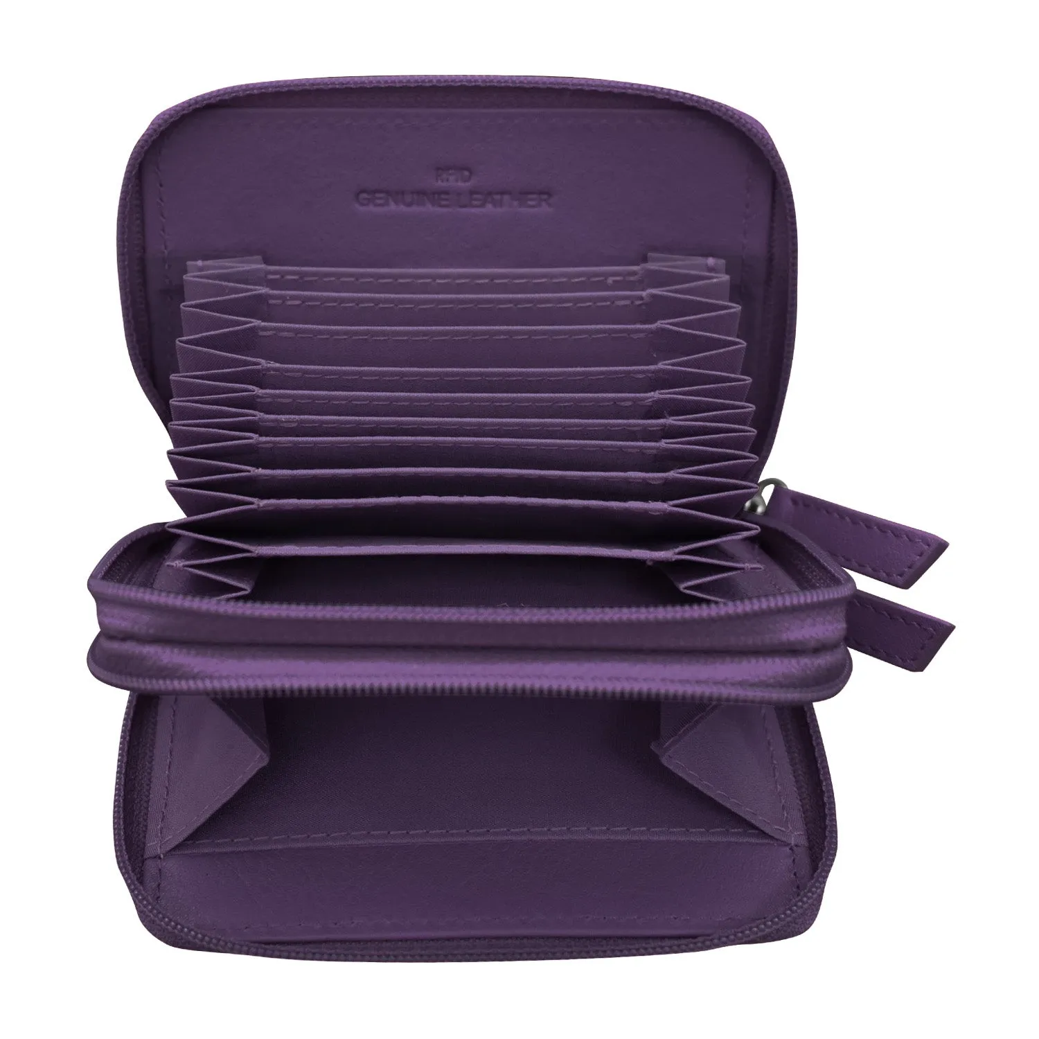Double Zip Accordion Credit Card Holder
