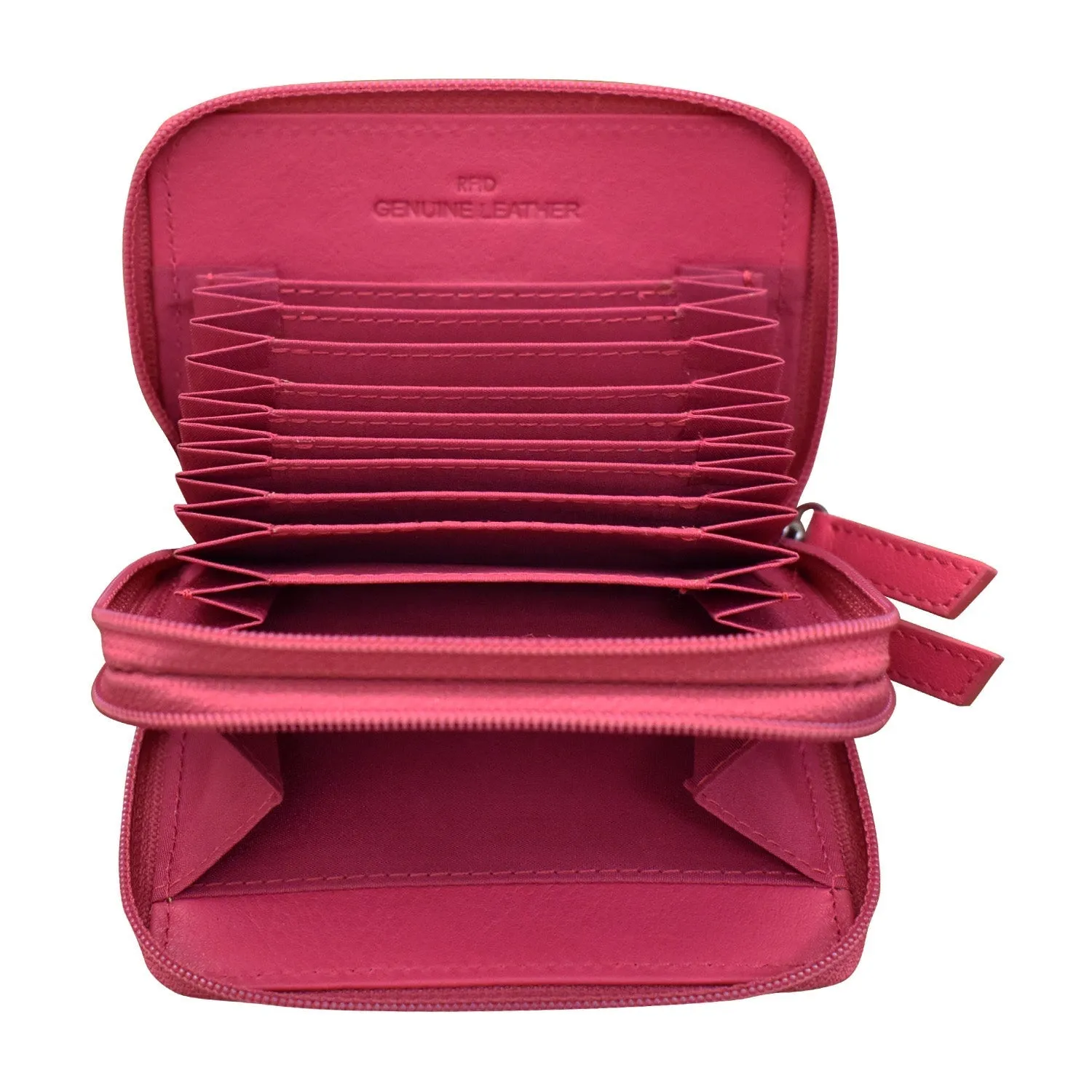 Double Zip Accordion Credit Card Holder