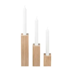 DREVA Oak Candle Holder Set - 3pc