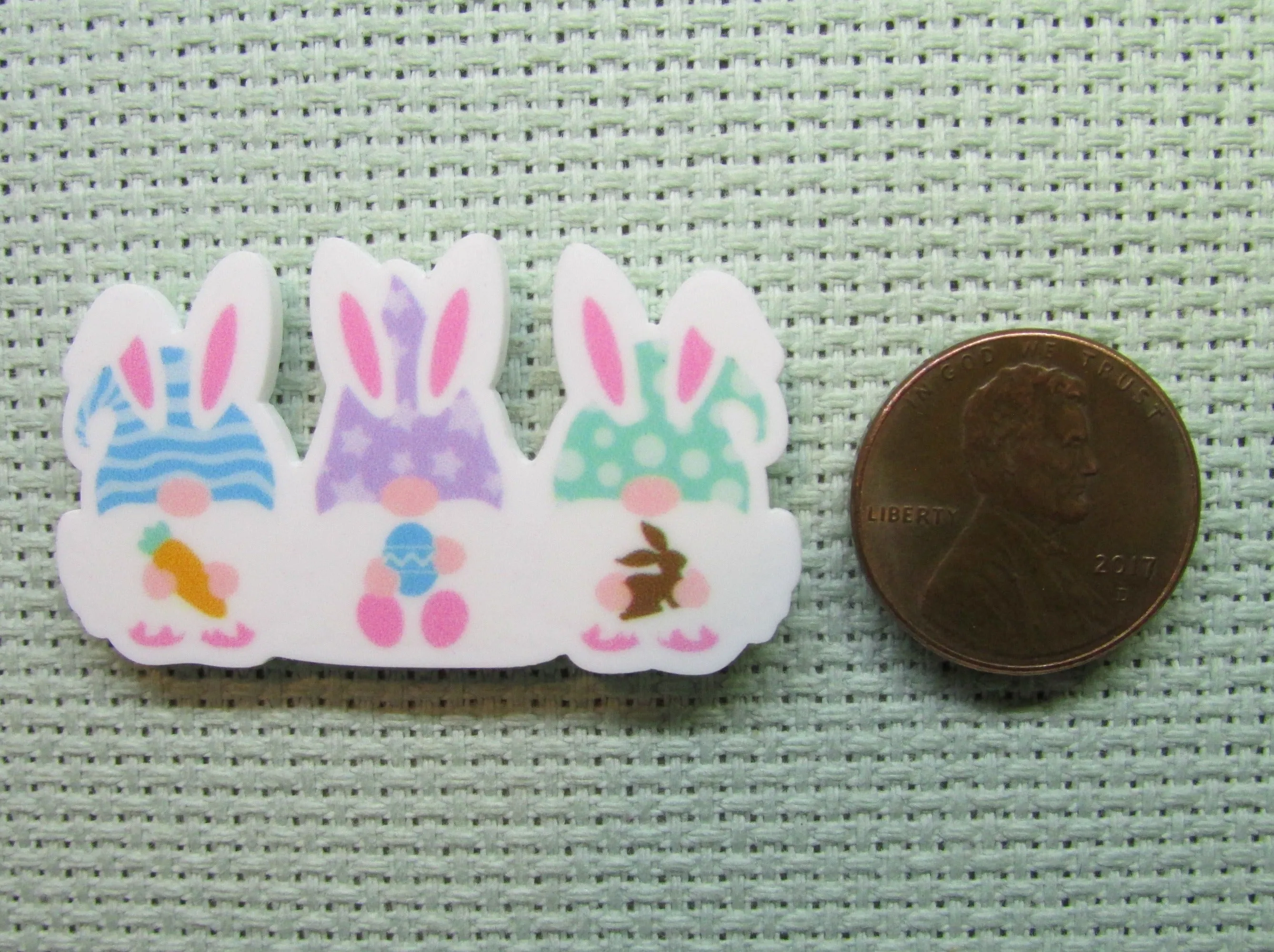 Easter Bunny Gnome Trio Needle Minder, Cover Minder, Magnet