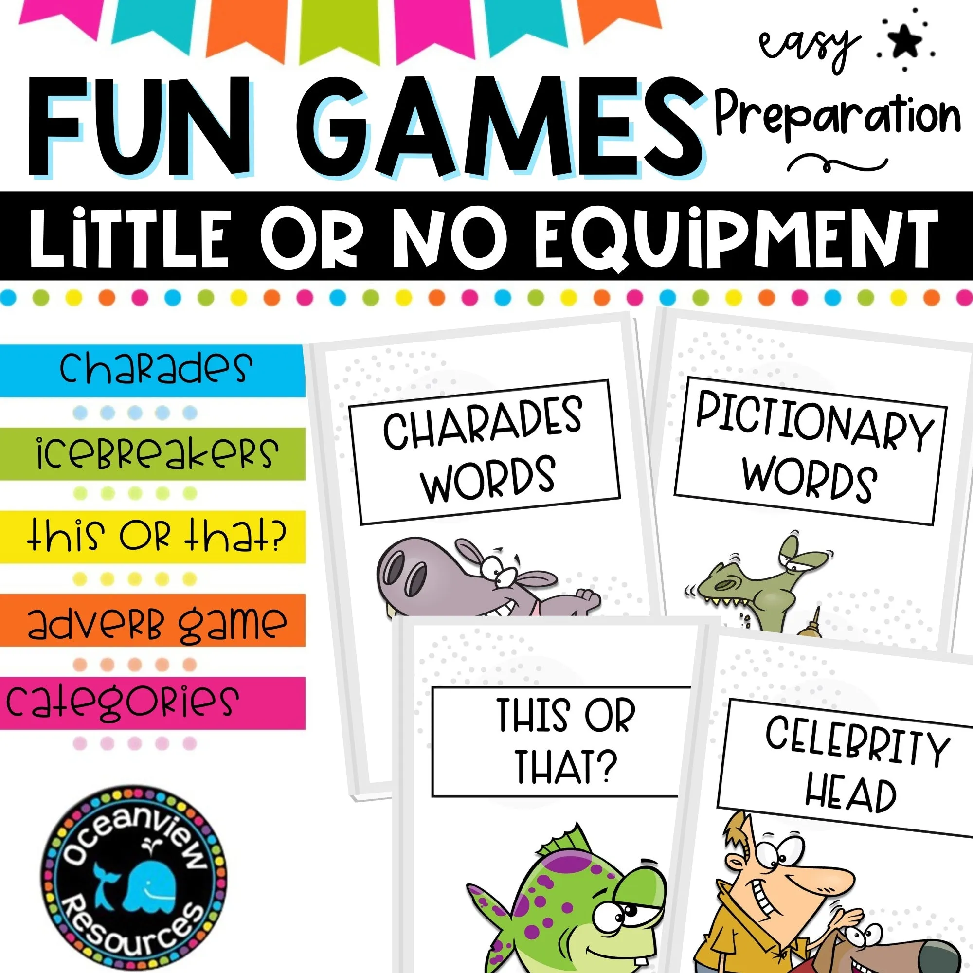 Easy Prep Fun games for Morning Meetings, Friday Fun or Brain Breaks