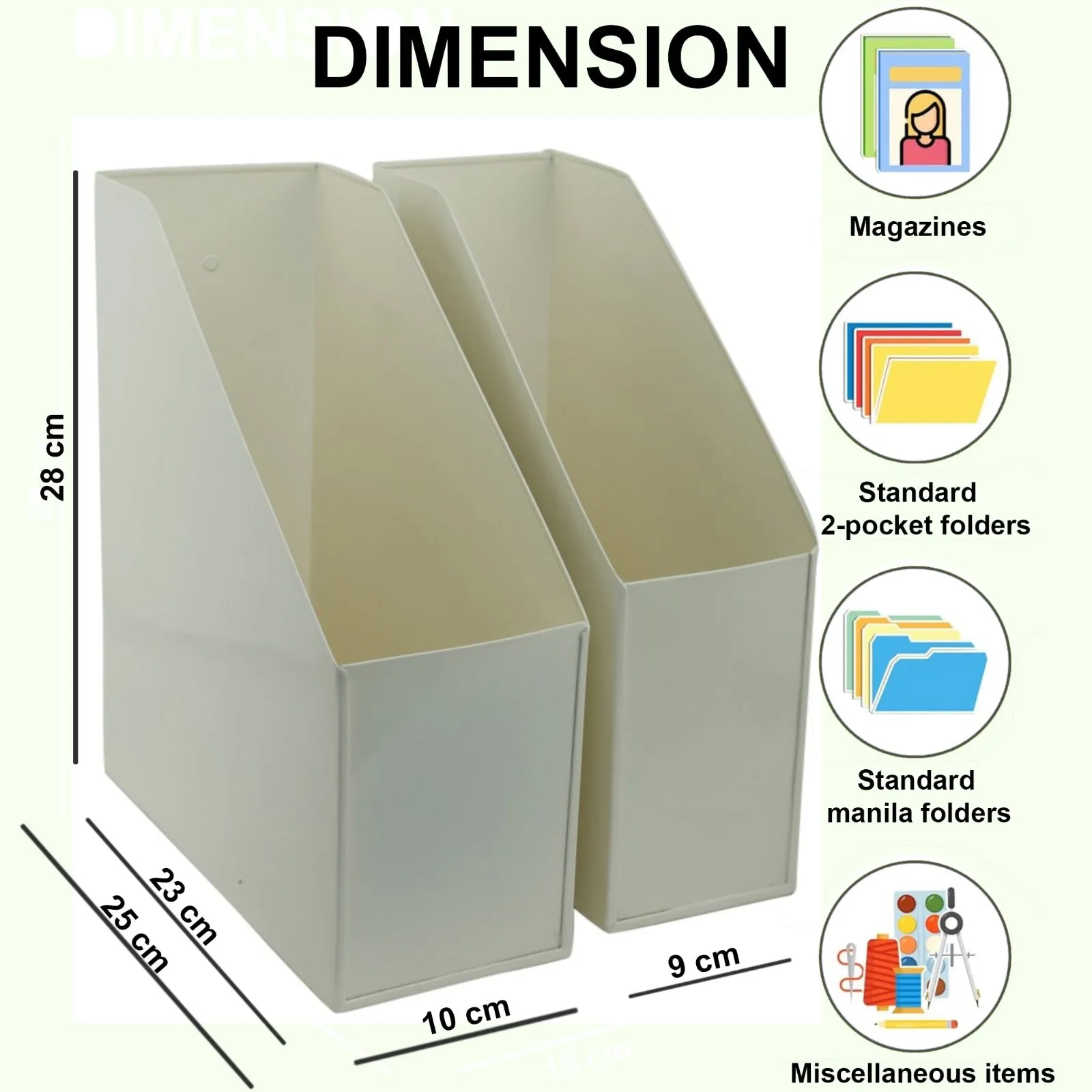 Elan Method File & Magazine Holder, Set of 2
