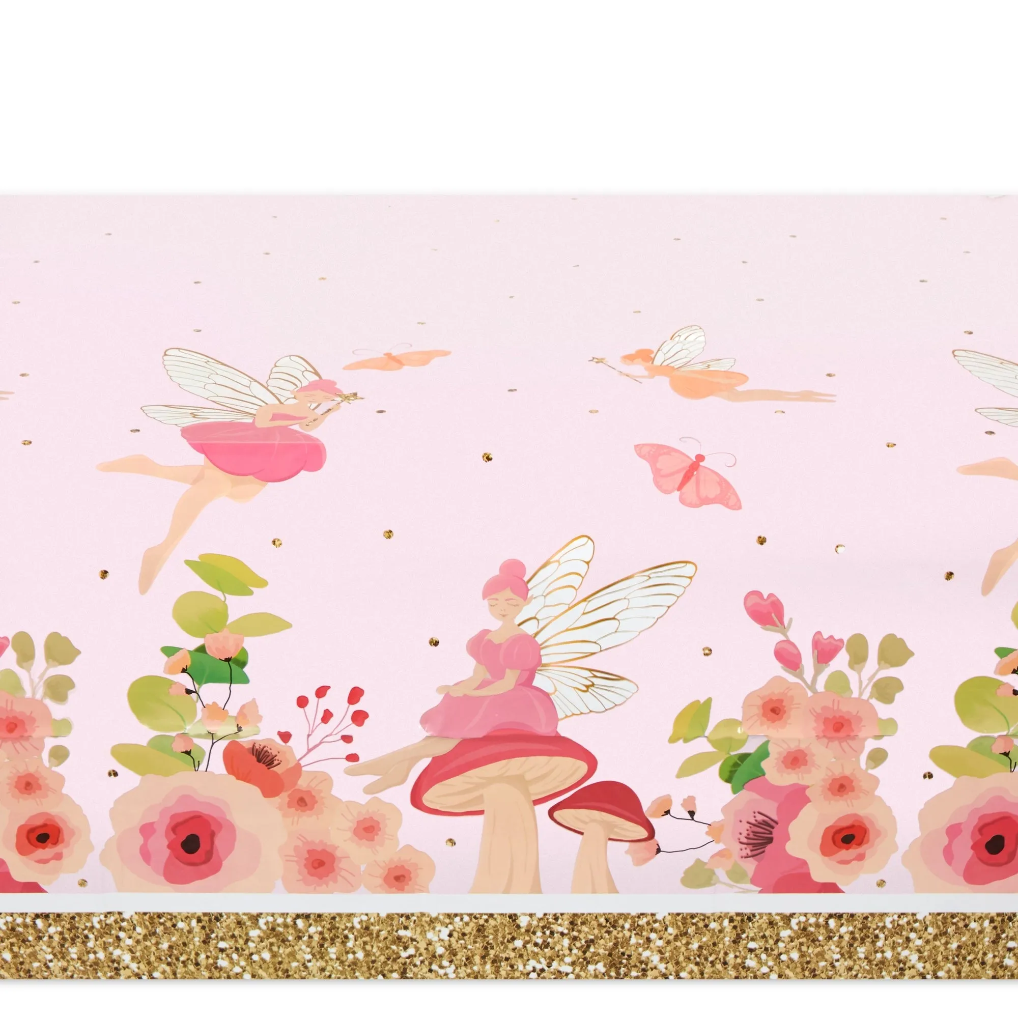 Fairy Tea Party Tablecloths for Girls Floral Birthday Supplies (54 x 108 In, 3 Pack)