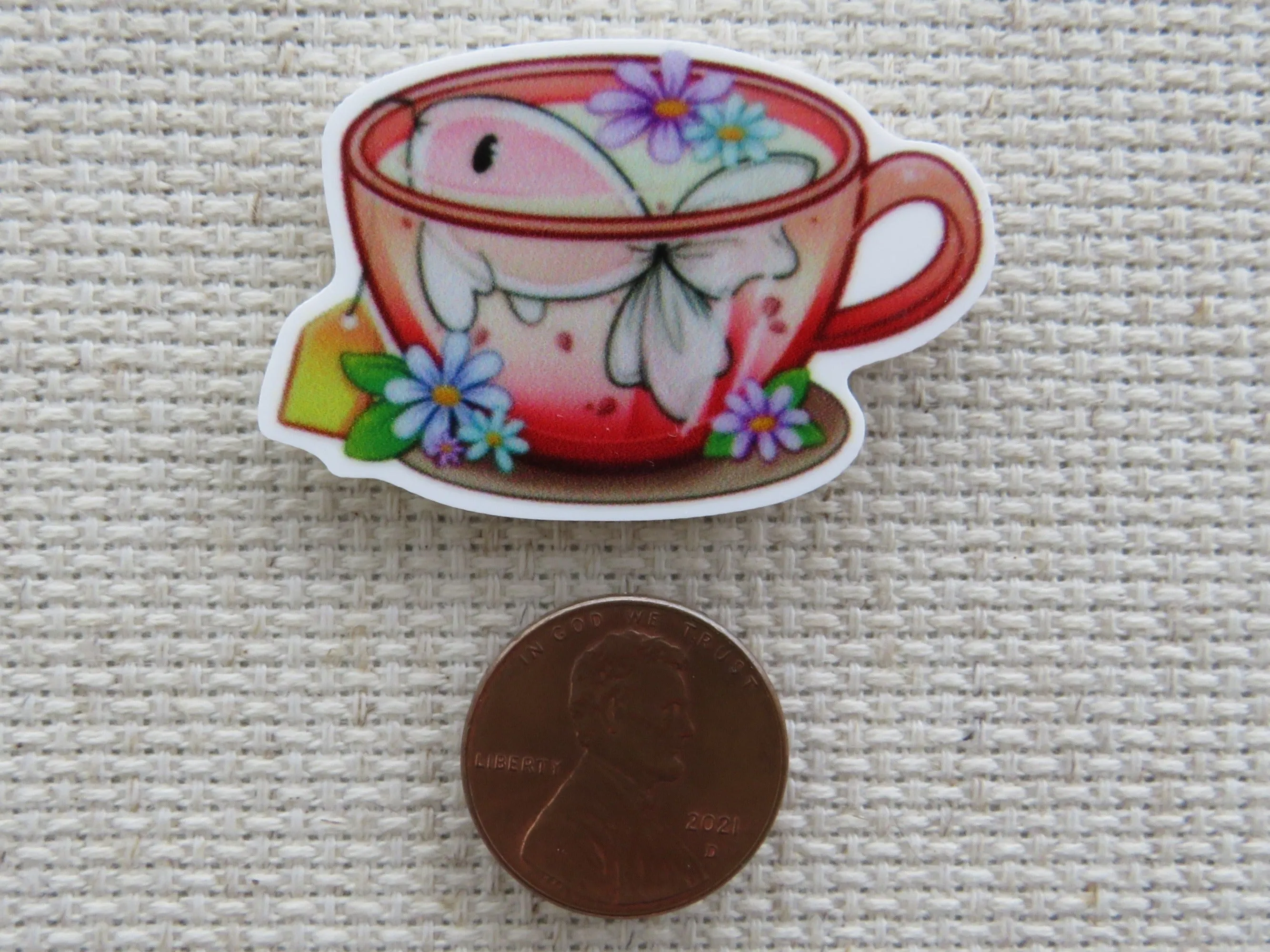 Fishy Teacup Needle Minder, Cover Minder, Magnet