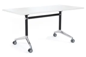 Flip Top / Folding Mobile Meeting Room Table Blackjack [1600L x 800W]