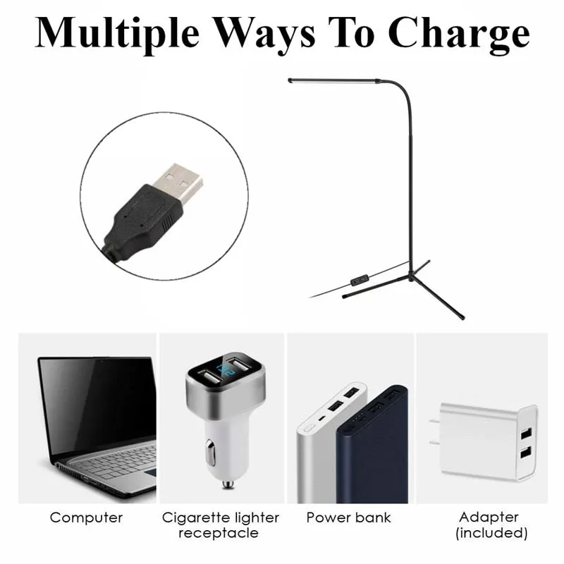 Floor Lamp 3IN1 Modern Stand Dimmer USB Desk Lamp Reading Light Fixture