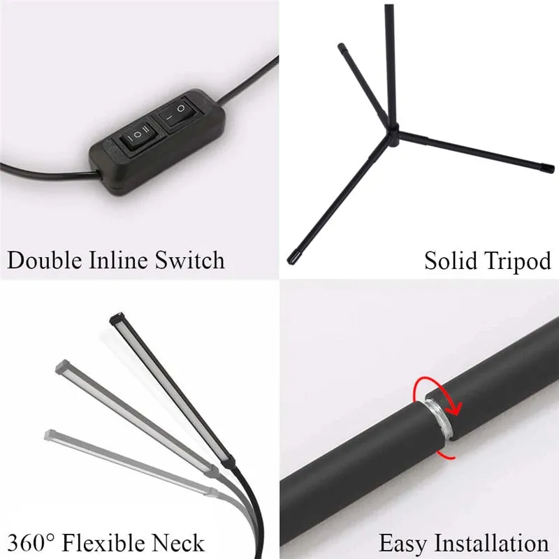 Floor Lamp 3IN1 Modern Stand Dimmer USB Desk Lamp Reading Light Fixture