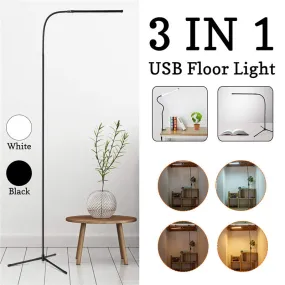 Floor Lamp 3IN1 Modern Stand Dimmer USB Desk Lamp Reading Light Fixture