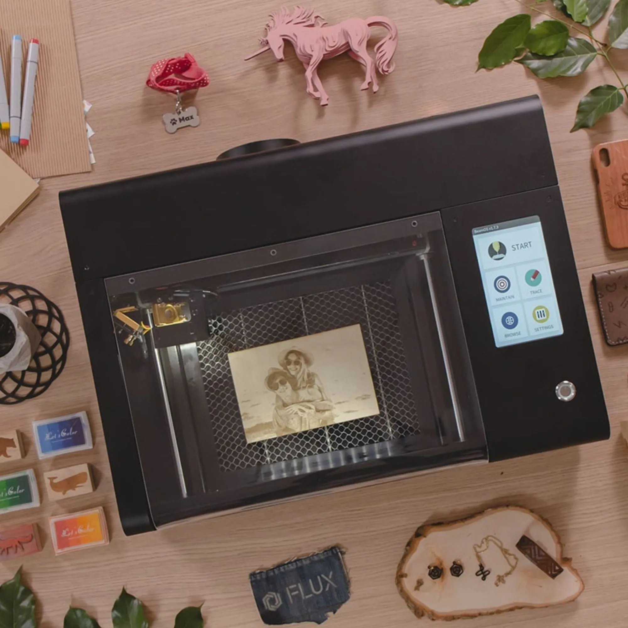 FLUX Beamo 30W CO2 Laser Engraving Machine Bundle