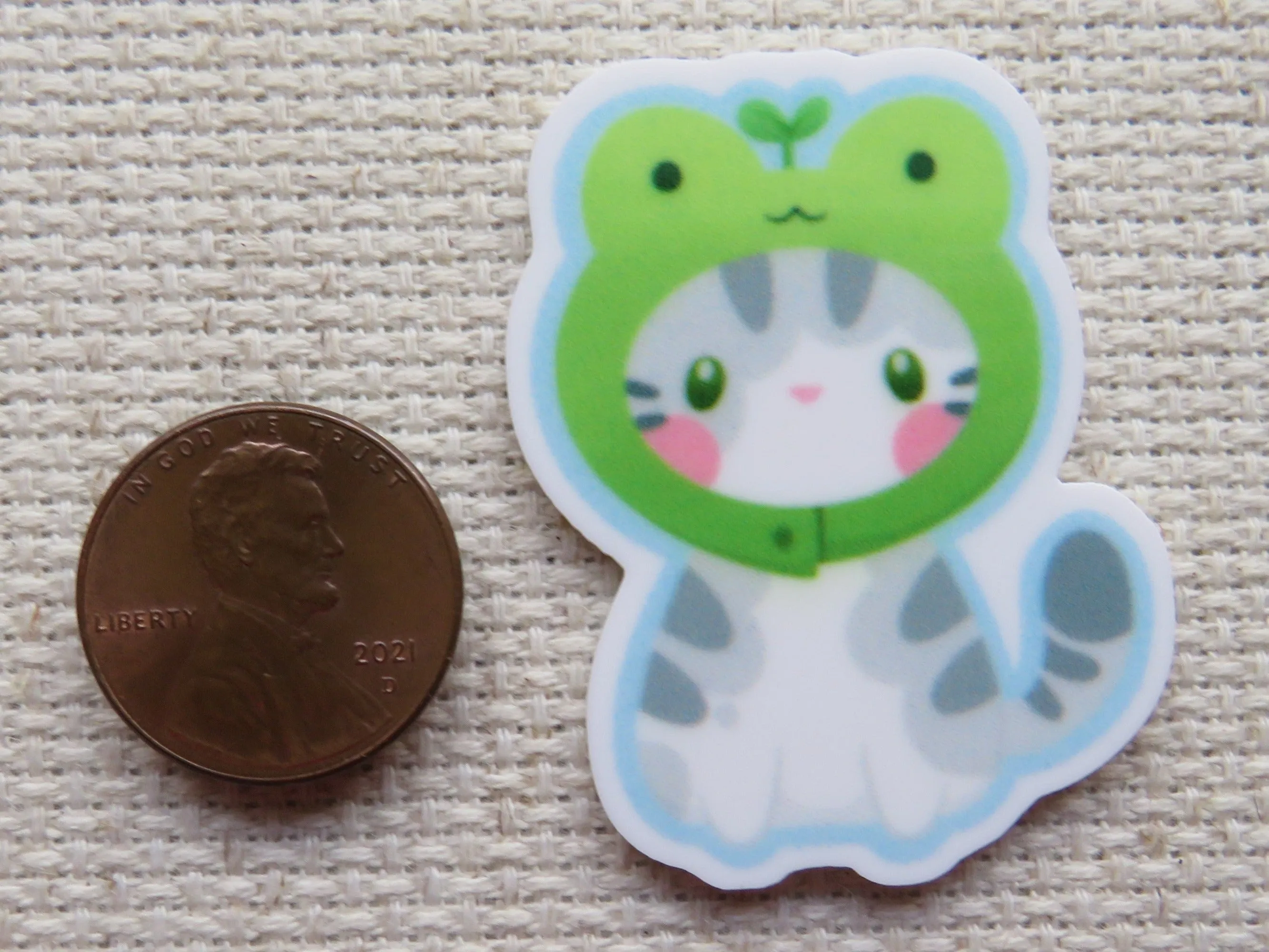 Froggy Kitty Needle Minder, Cover Minder, Magnet