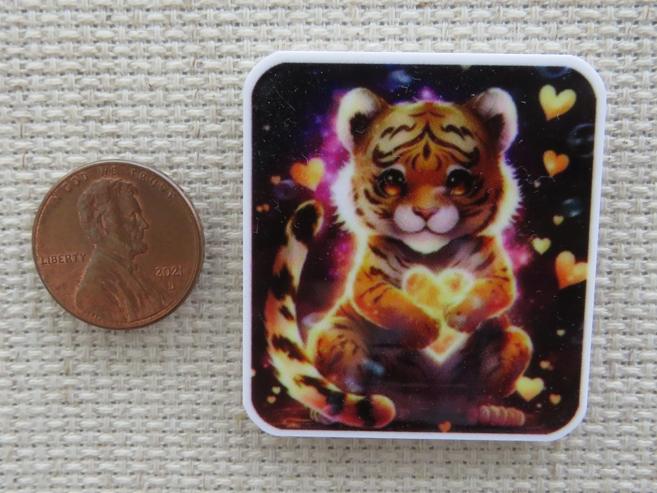 Golden Tiger Cub Love Needle Minder, Cover Minder, Magnet