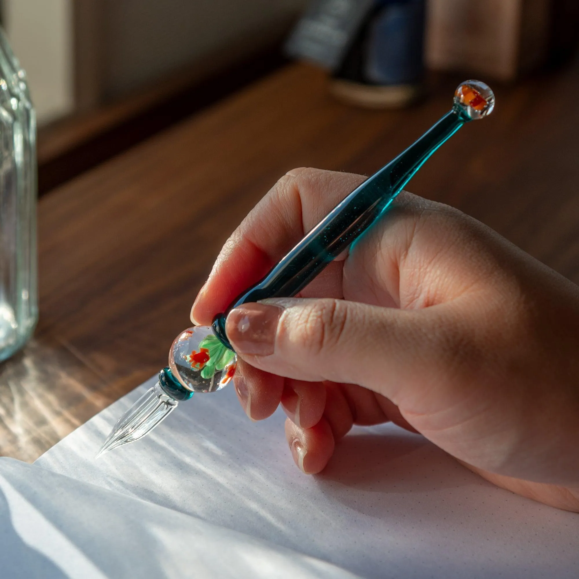 Goldfish Aquarium Glass Dip Pen