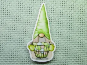 Green Gnome with A Basket Full of Easter Eggs Needle Minder, Cover Minder, Magnet