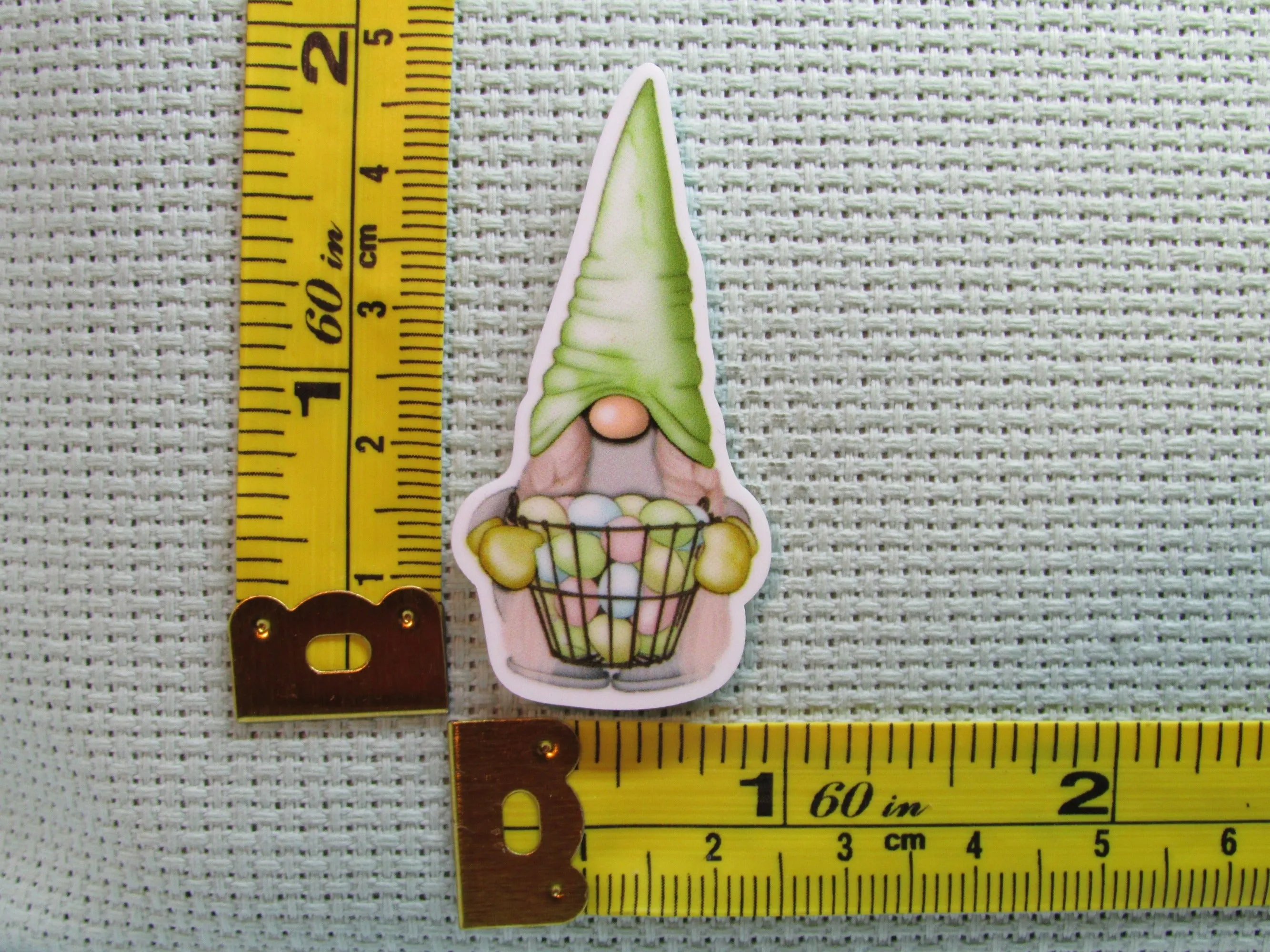Green Gnome with A Basket Full of Easter Eggs Needle Minder, Cover Minder, Magnet
