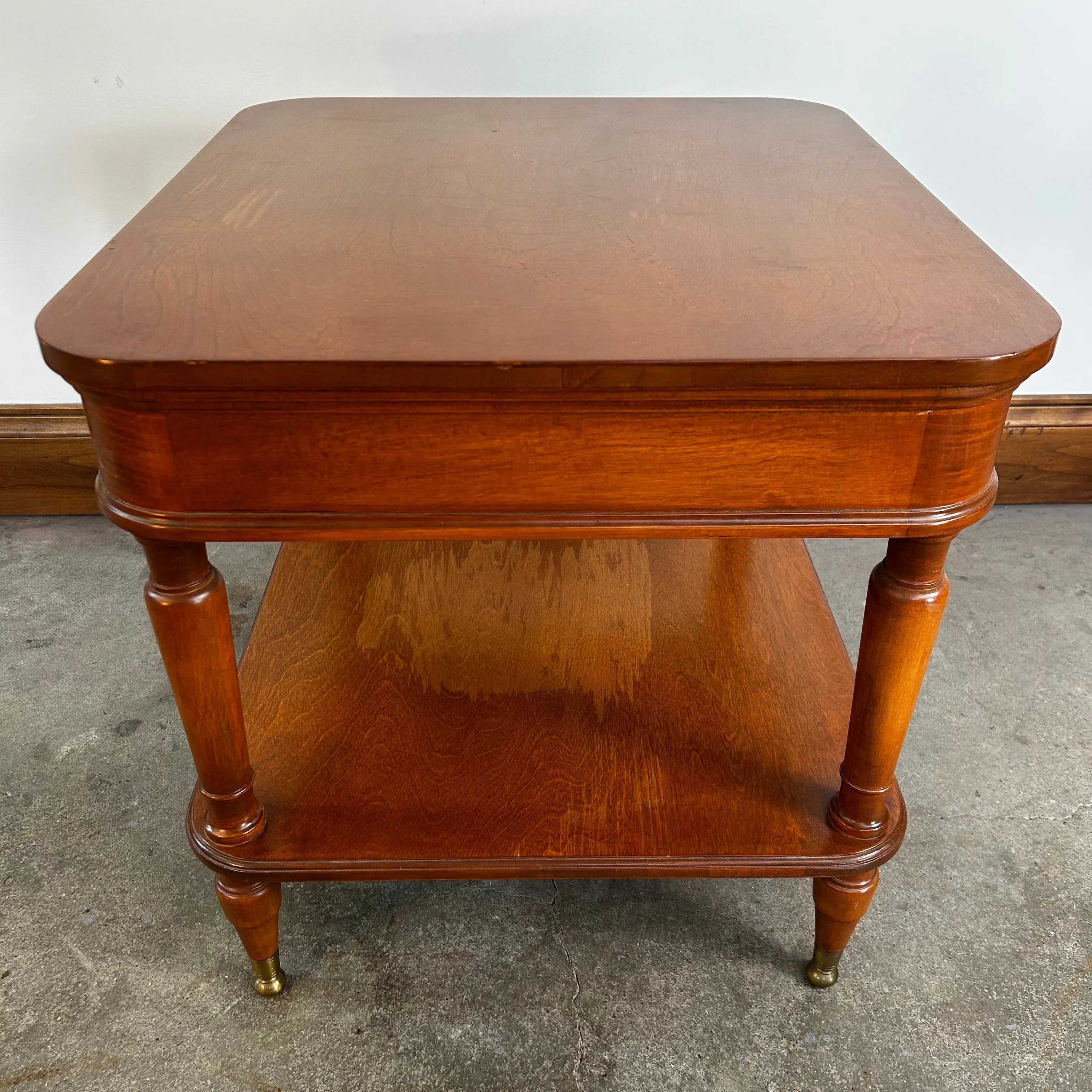 Hadleigh Nightstand with Drawer, Lower Shelf, Brass Pull