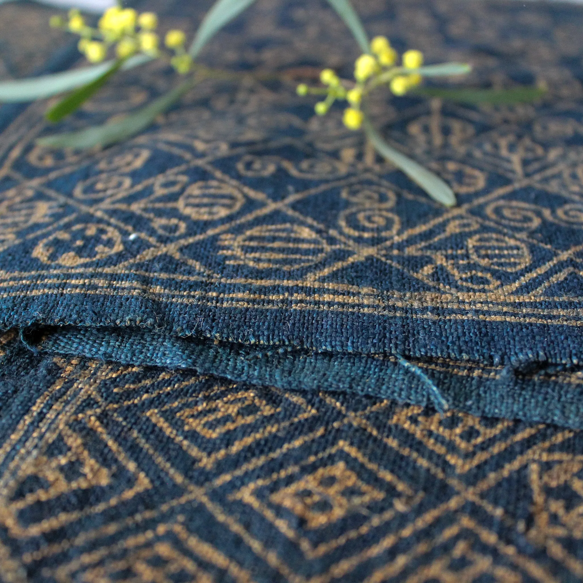 Handwoven Hemp Batik Placemat Panels