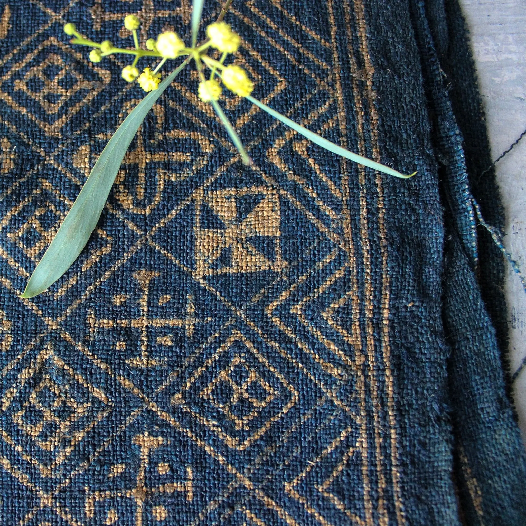 Handwoven Hemp Batik Placemat Panels