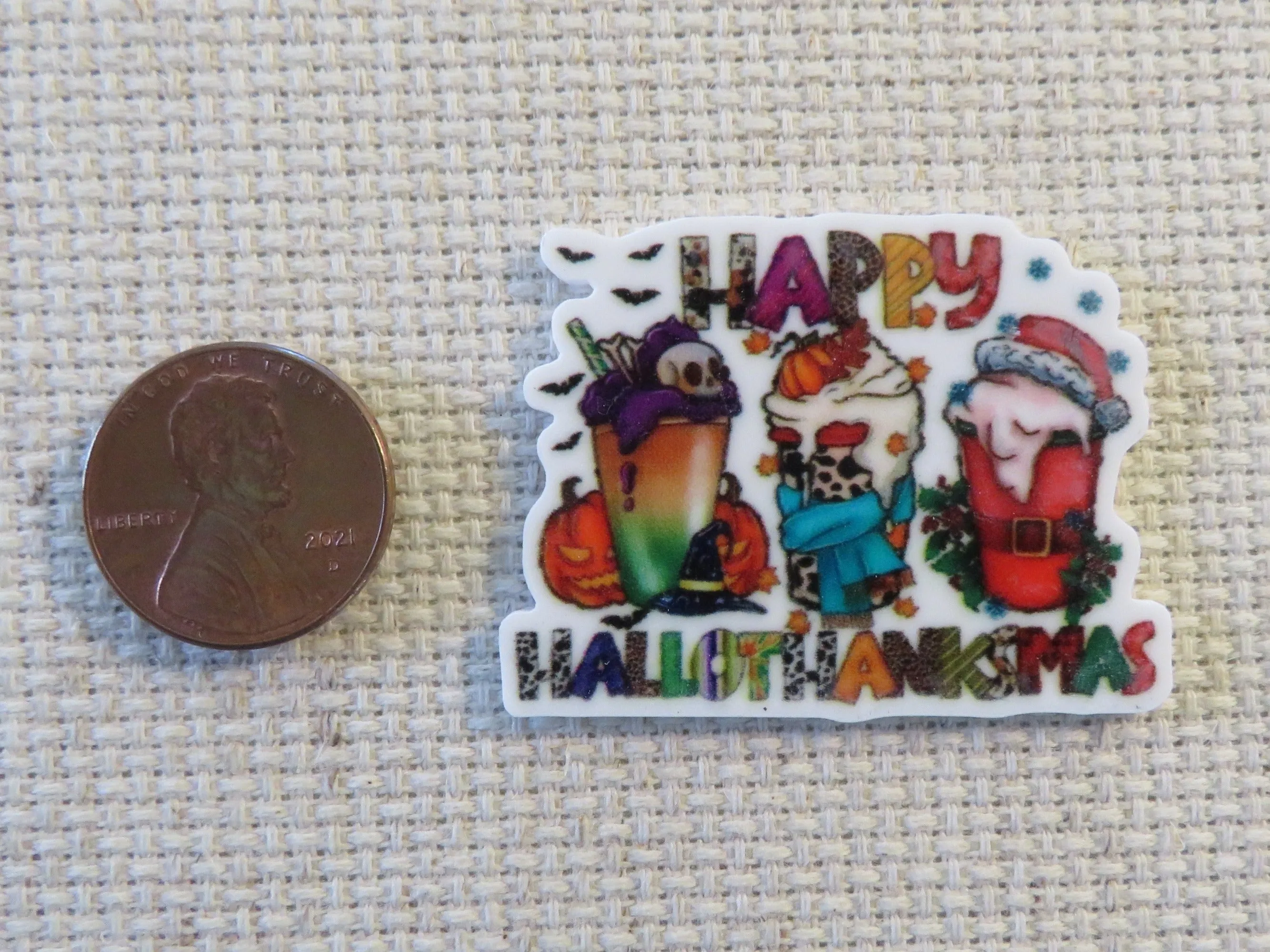 Happy Hallothanksmas Drinks Needle Minder, Cover Minder, Magnet