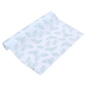 Heart Home Shelf Liner | EVA Kitchen Cabinet Shelf Mat | Anti-Slip Bathroom Mat | Fridge Mat | Table Mat | Green Leaf Print Wardrobe Mat | 5 Meter | White
