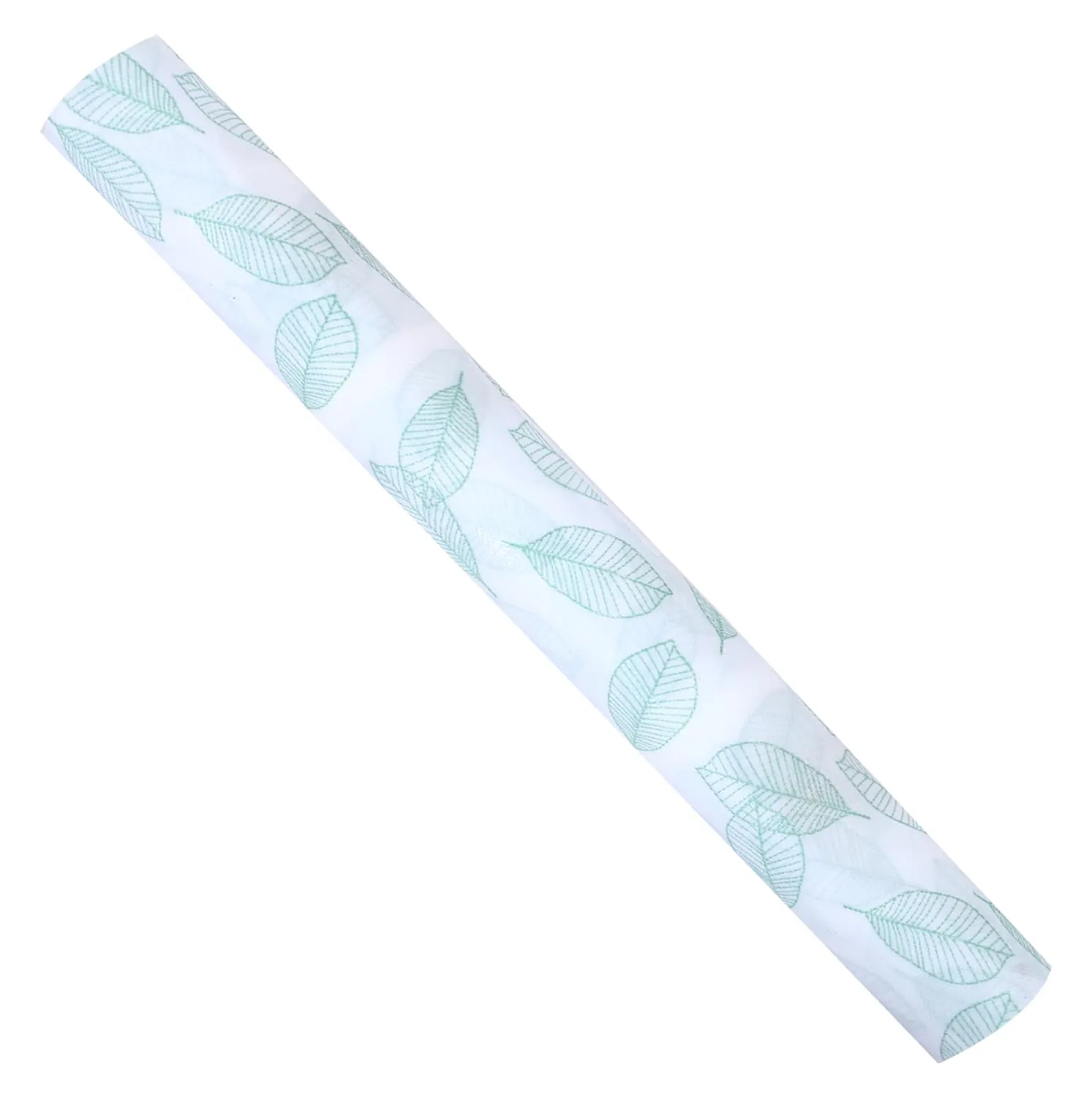 Heart Home Shelf Liner | EVA Kitchen Cabinet Shelf Mat | Anti-Slip Bathroom Mat | Fridge Mat | Table Mat | Green Leaf Print Wardrobe Mat | 5 Meter | White