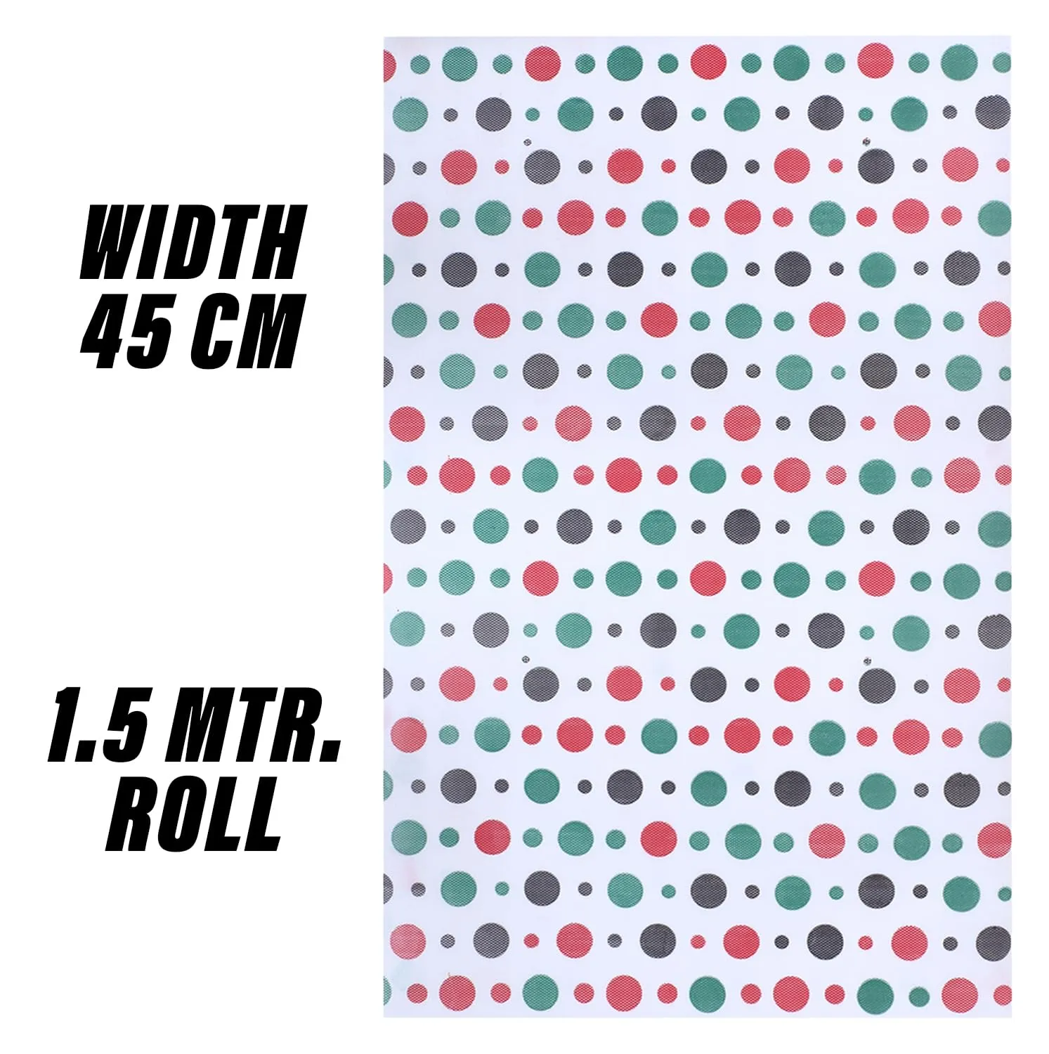Heart Home Shelf Liner | EVA Kitchen Cabinet Shelf Mat | Anti-Slip Bathroom Mat | Fridge Mat | Table Mat | Multi Dot Print Wardrobe Mat | 1.5 Meter | Pack of 2 | White