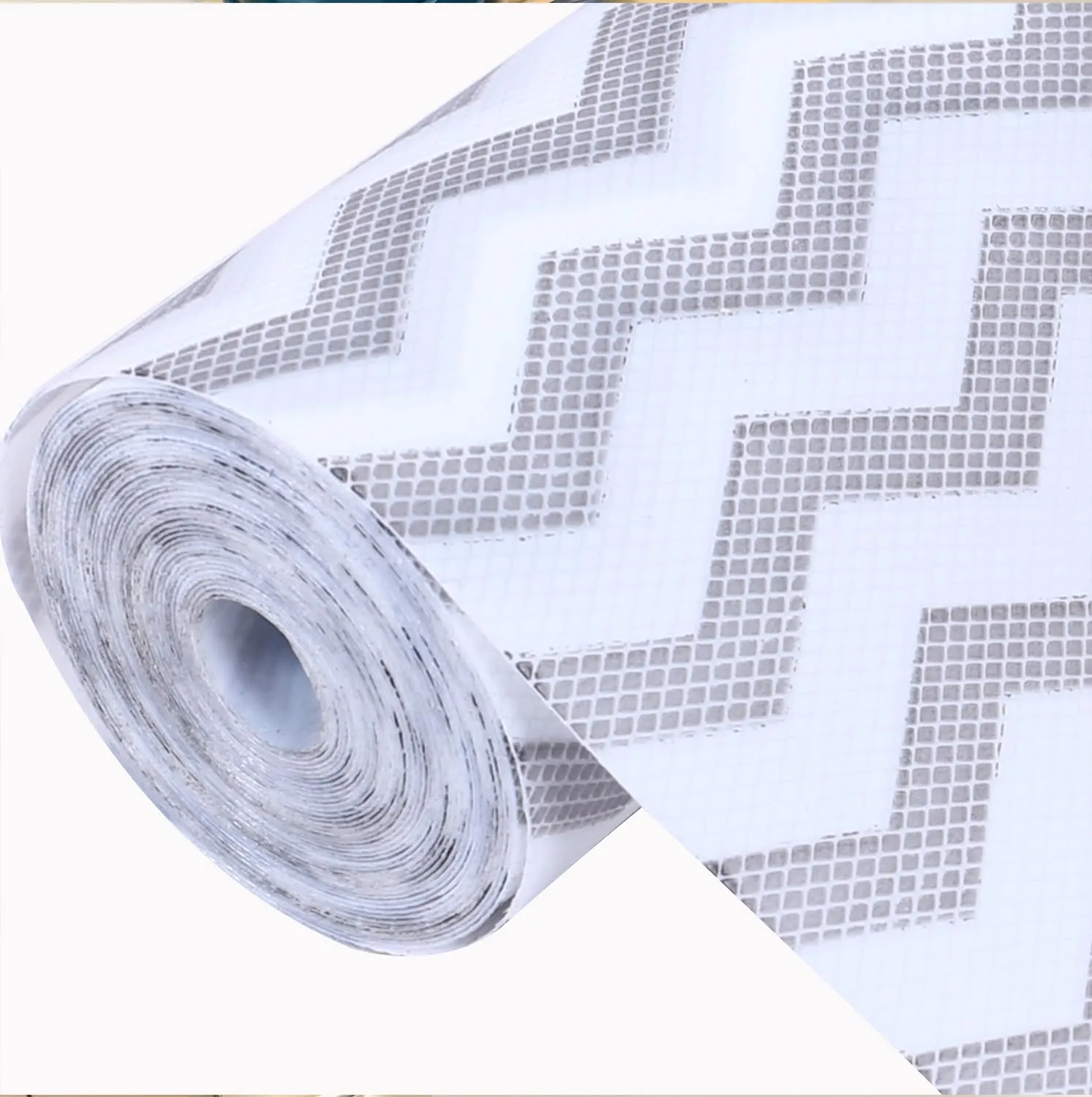 Heart Home Shelf Liner | EVA Kitchen Cabinet Shelf Mat | Anti-Slip Bathroom Mat | Fridge Mat | Table Mat | Zig Zag Design Wardrobe Mat | 1.5 Meter | Gray