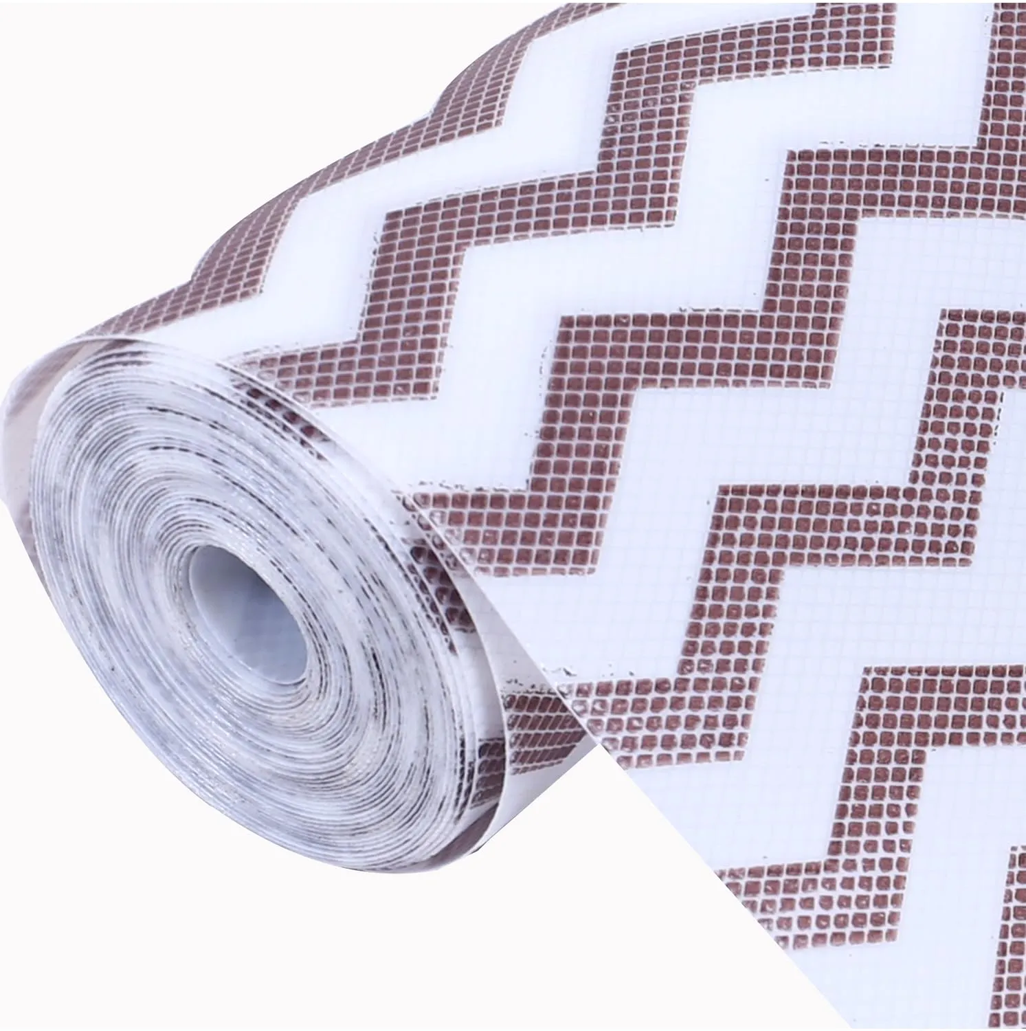 Heart Home Shelf Liner | EVA Kitchen Cabinet Shelf Mat | Anti-Slip Bathroom Mat | Fridge Mat | Table Mat | Zig Zag Design Wardrobe Mat | 1.5 Meter | Pack of 2 | Brown