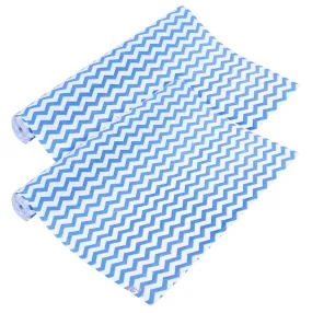 Heart Home Shelf Liner | EVA Kitchen Cabinet Shelf Mat | Anti-Slip Bathroom Mat | Fridge Mat | Table Mat | Zig Zag Design Wardrobe Mat | 3 Meter | Pack of 2 | Blue