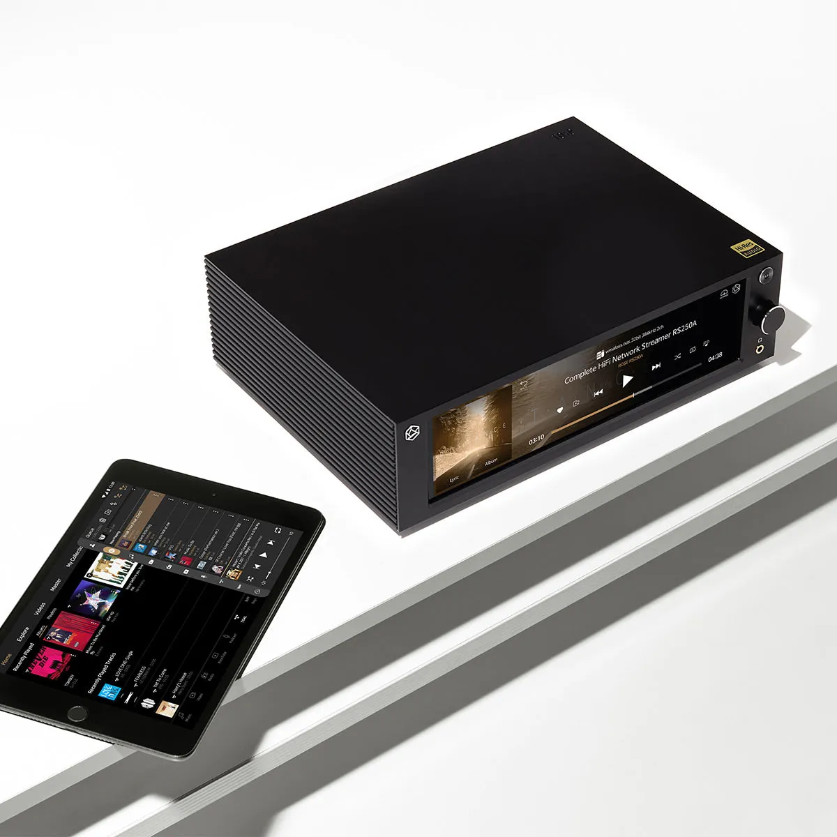 HiFi Rose RS250A Wireless Network Streamer with Built-In ESS DAC (Black) with RSA780 Reference CD Drive and Ripper