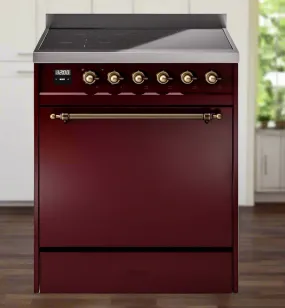 ILVE Nostalgie II 30" Electric Range with 4 Induction Elements Solid Door - UPI304QNMP