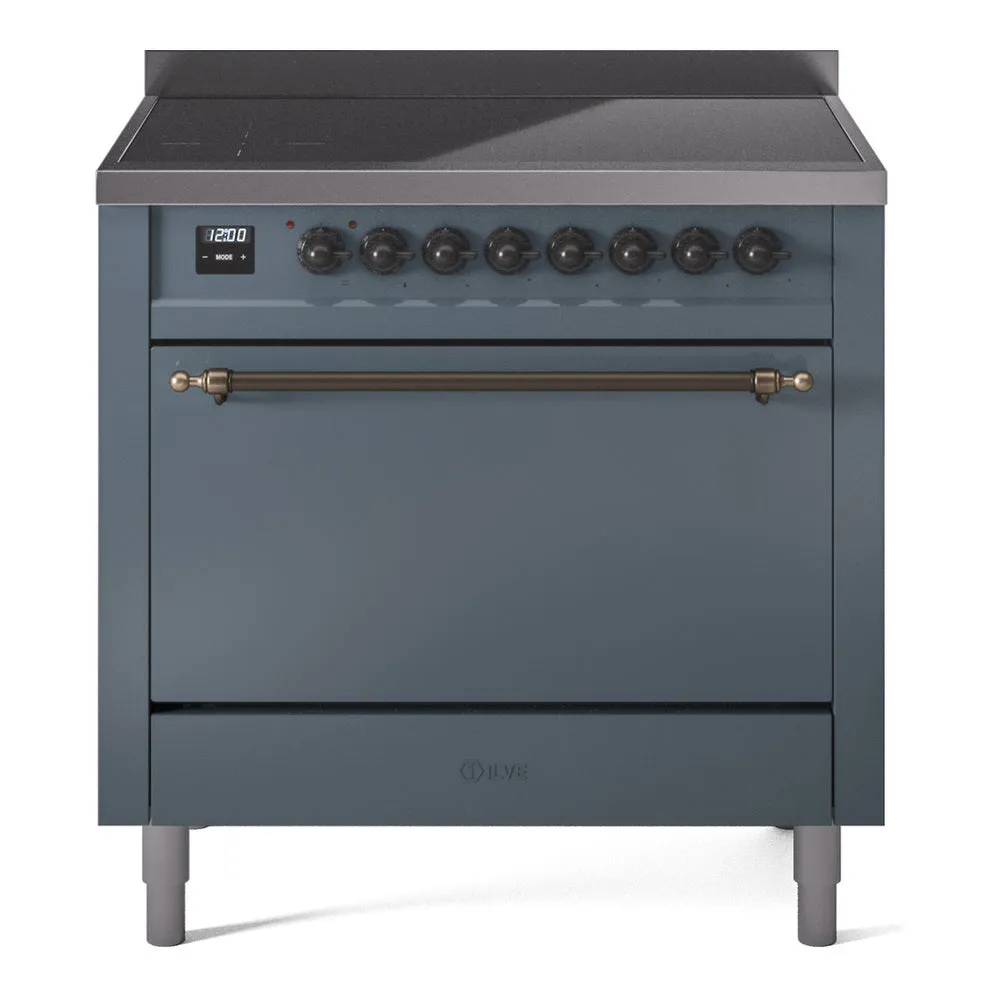 ILVE Nostalgie II 36" Electric Range with 6 Induction Elements Solid Door - UPI366QNMP