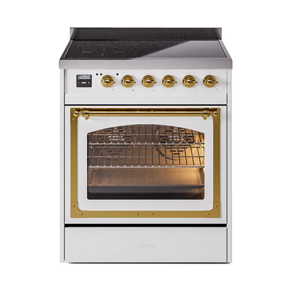 ILVE Nostalgie II Noblesse 30″ Induction Freestanding Range with Triple Glass Door - UNI304NMP
