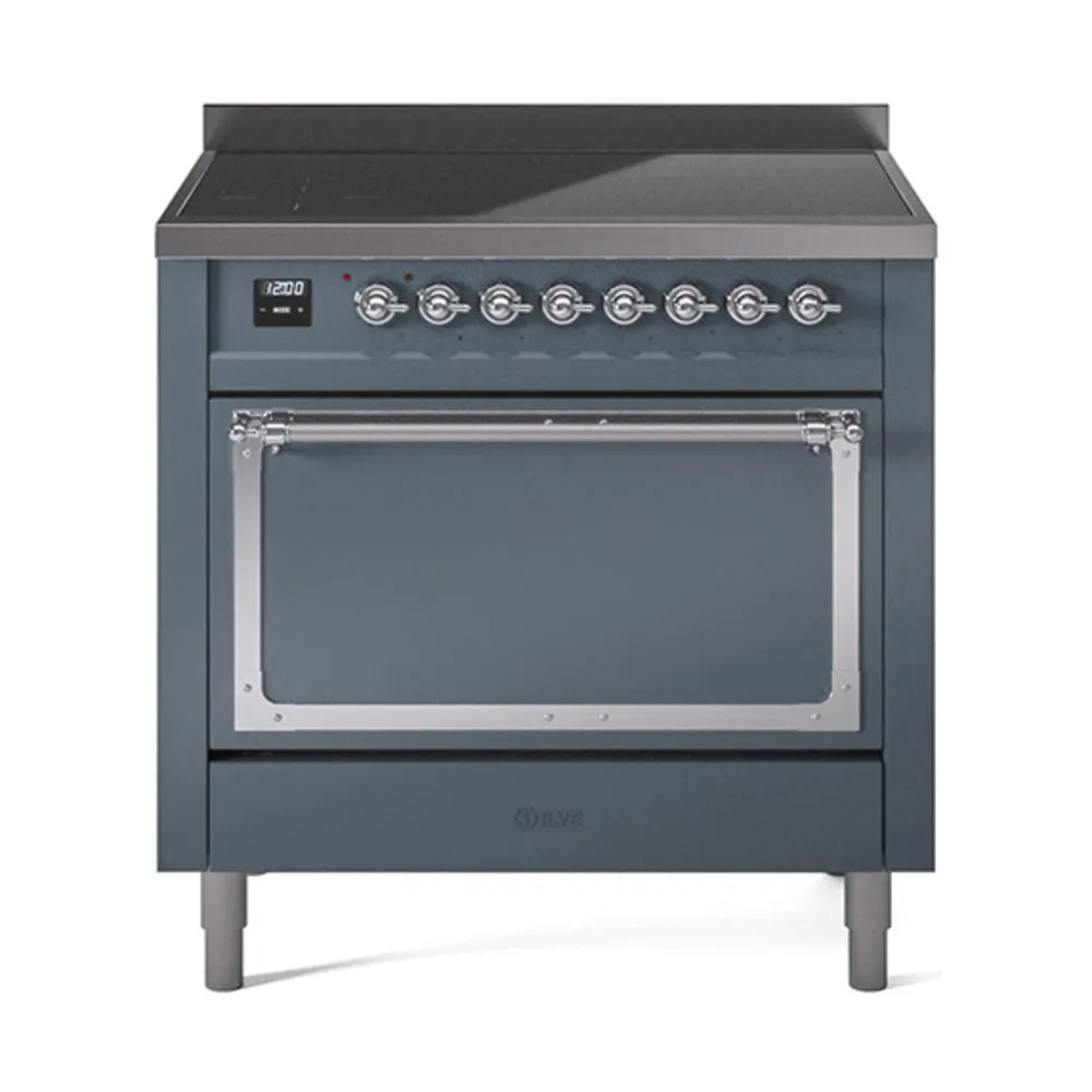 ILVE Nostalgie II Noblesse 36″ Induction Freestanding Range with Solid Door - UNI366QNMP