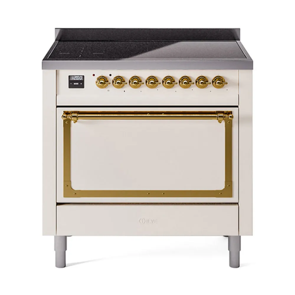 ILVE Nostalgie II Noblesse 36″ Induction Freestanding Range with Solid Door - UNI366QNMP