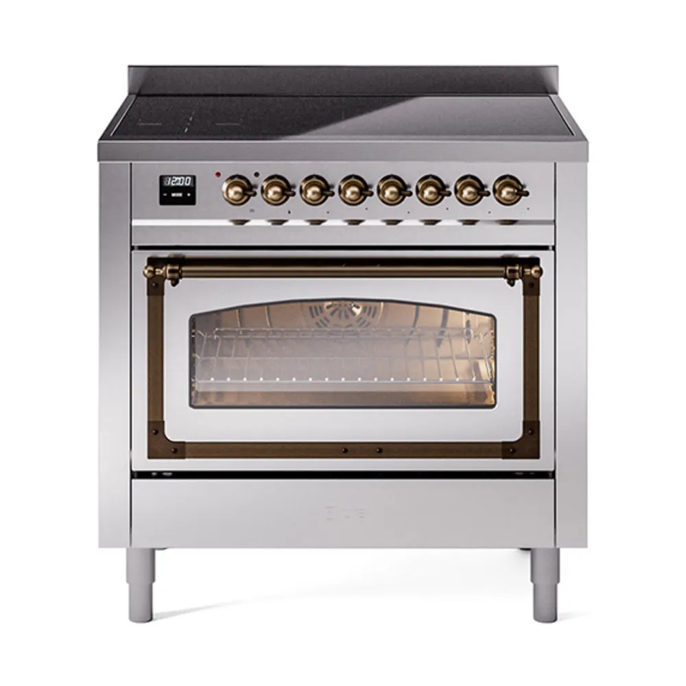 ILVE Nostalgie II Noblesse 36″ Induction Freestanding Range with Triple Glass Door - UNI366NMP